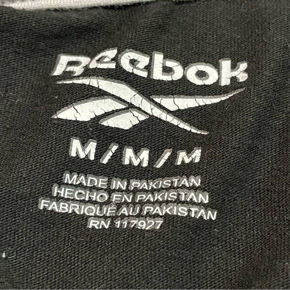 Reebok Men’s Black Short Sleeve Graphic Crewneck Tee Size M - Picture 3 of 4